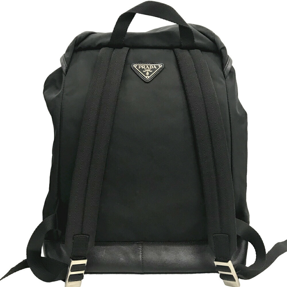 Prada Nylon Backpack Rucksack Drawstring Type Bla… - image 5